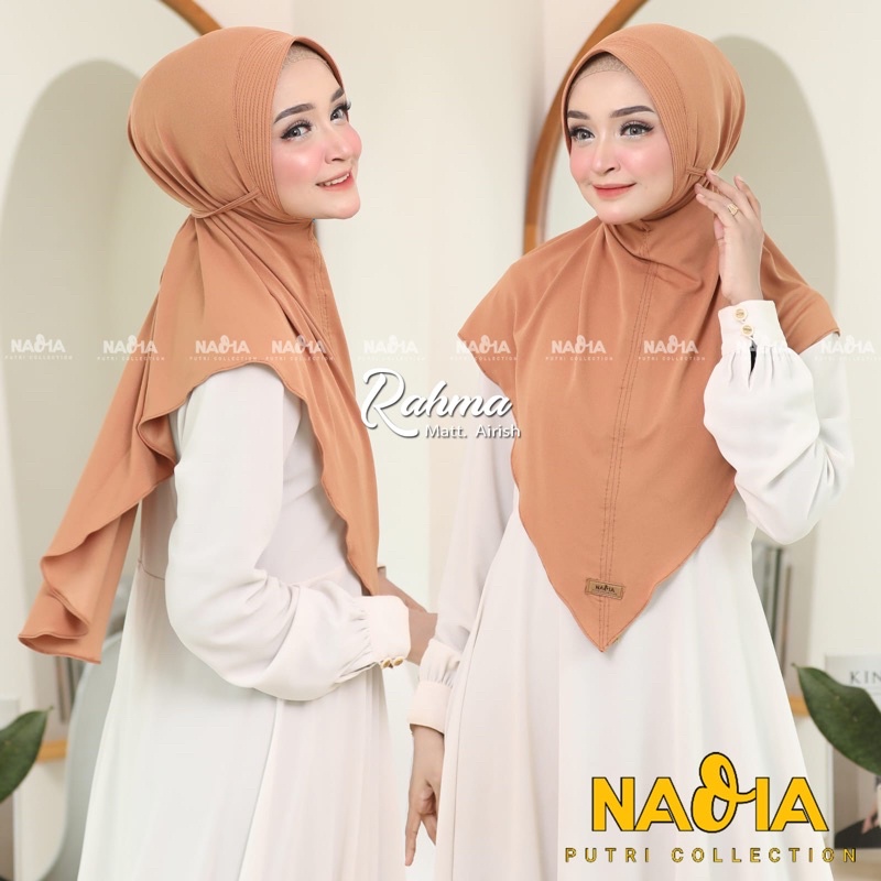 RAHMA By Nadia Putri Collection Hijab Instan Jersey Airis Premium Kerudung Bergo Pad Tali Jilbab Ori