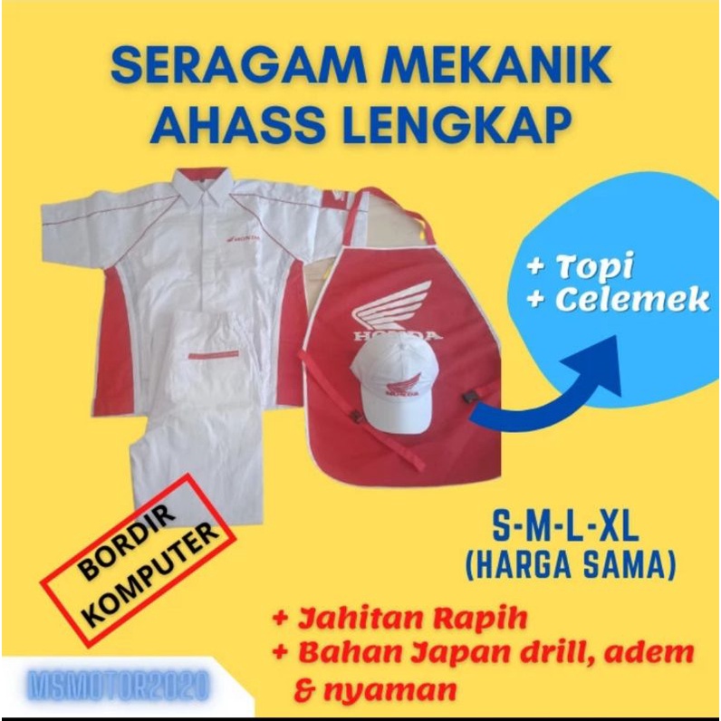 Baju Seragam Pakaian Mekanik AHASS Honda