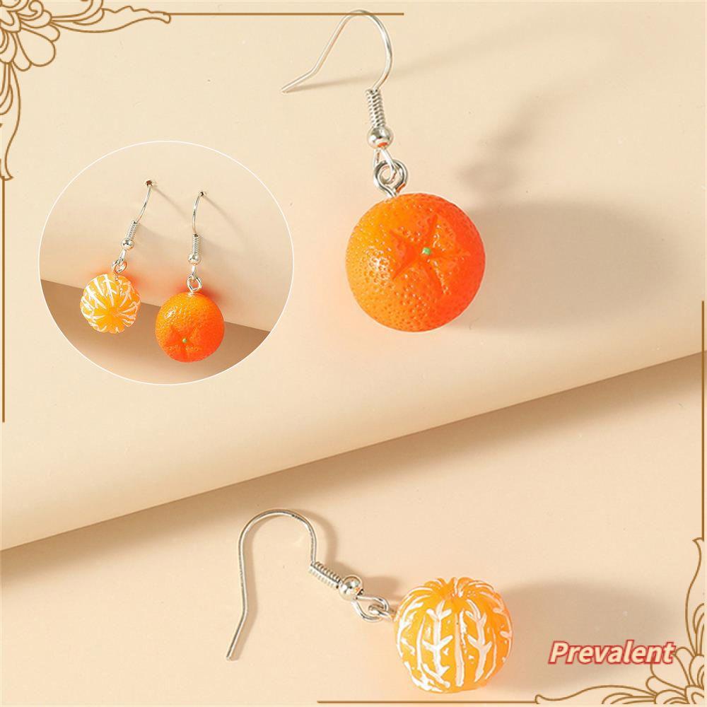 Preva Orange Anting Anting Lucu Perhiasan Hadiah Akrilik Menjuntai Kait Stud