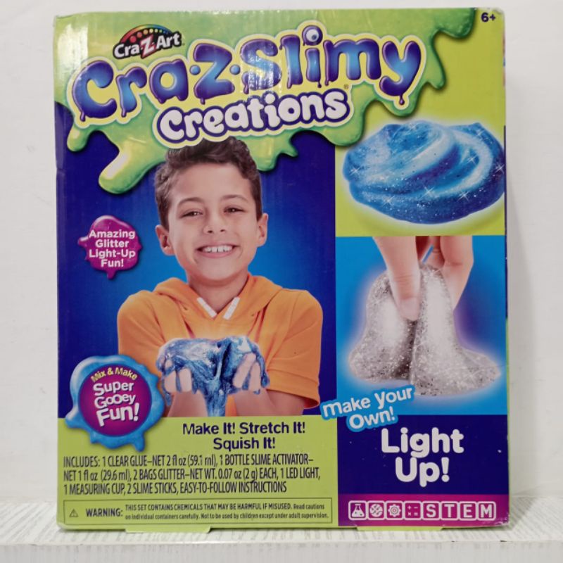 ori original kiddy star cra-Z-art crazslimy craz slimy creations light up STEM squishy slime mainan montessori plastisin lilin dough hadiah kado ultah anak cowok cewek perempuan laki edu toys toy edutoy learn play edukasi sensorik latihan