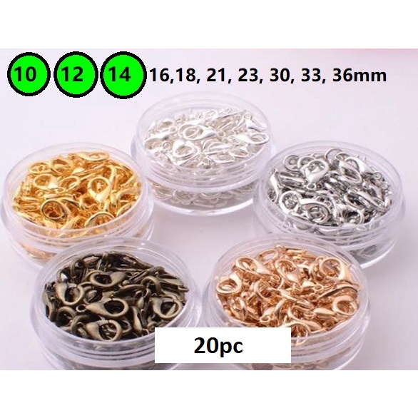 Uk 10mm(301) - 14mm(303) Harga/20Pc Kait Lobster Kait Kalung / Kait Gelang / Kait Liontin