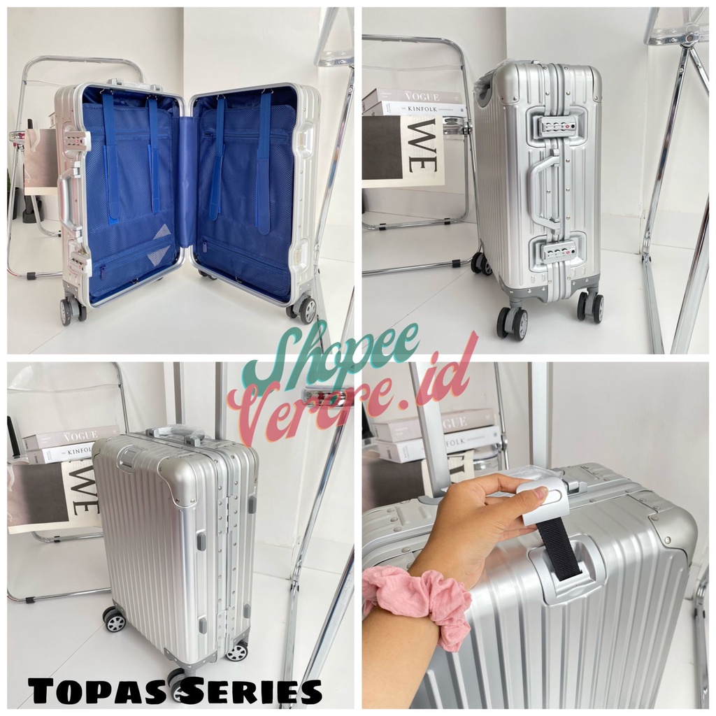 Koper FULL ALUMUNIUM Super Good Quality TSA Lock Koper Cabin Size 20 Inch dan 24 Inch Import No Zipper Aluminium SuitCase Anti Pecah