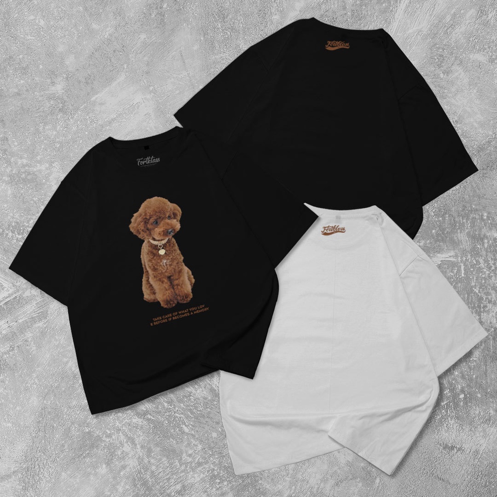 Fortglass Dog Kaos Oversize T-Shirt Cowok Premium