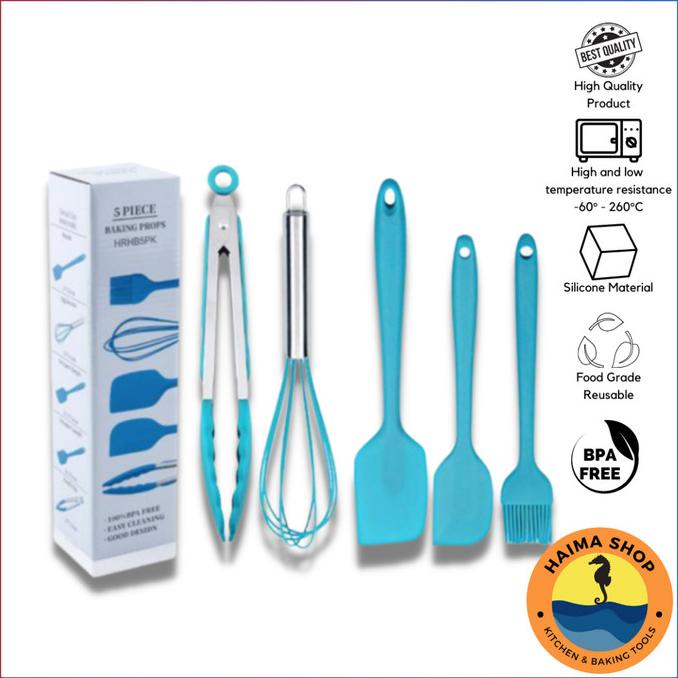 Spatula Set 5 In 1/ Sotil Silikon Tahan Panas Set Alat Sotil Murah