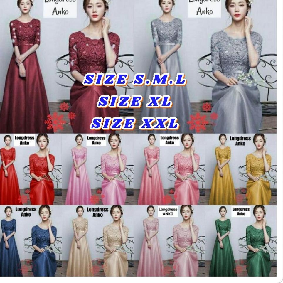 Harga Termuraah LONG DRESS BRUKAT PESTA/ DRESS ANKO M L XL XXL/ DRESS BRUKAT JUMBO / DRESS XXXL BRUK