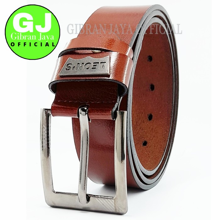 Ikat Pinggang Wanita Gesper Ikat Pinggang Kulit Sintetis Model Jarum Pria dan Wanita - COKLAT MERK(R