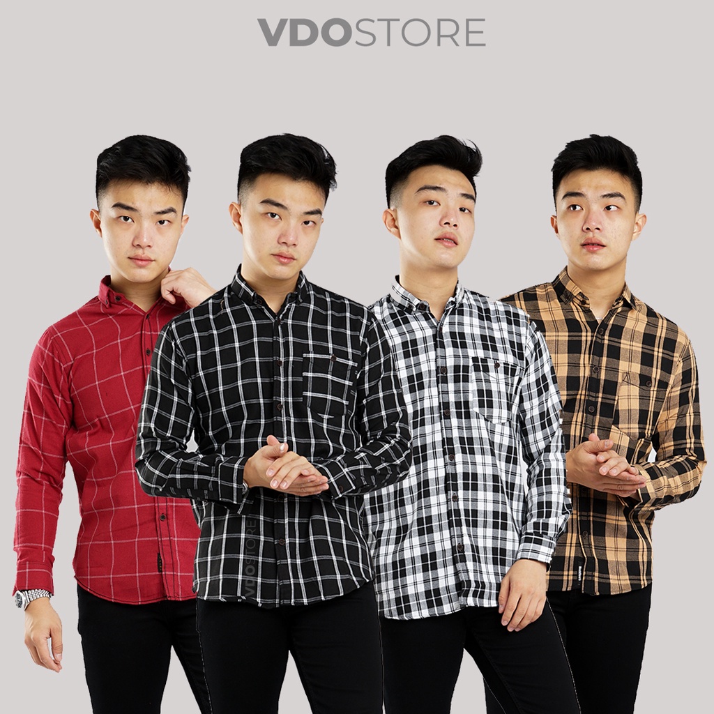 17B-32B KEMEJA FLANEL PRIA LENGAN PANJANG - M L XL - DEWASA BAJU FLANNEL VDOSTORE TANGAN PANJANG HITAM NAVY ABU MOTIF KEMEJA COWOK MURAH DEWASA SANTAI TEBAL KUALITAS IMPORT BAJU PANEL FANEL