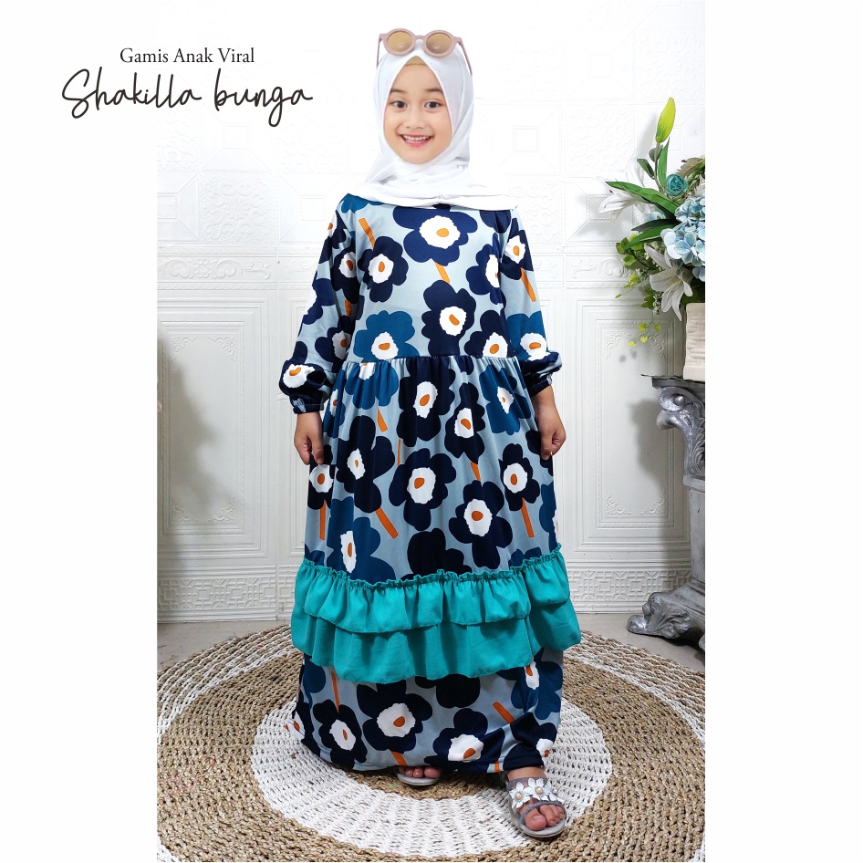 Gamis Anak Viral Shaqila Bunga CF Kids