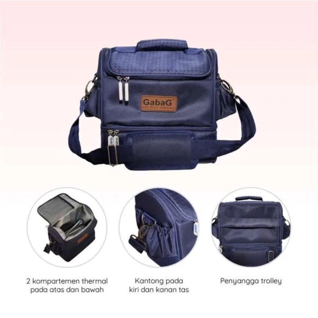 Gabag Cooler Bag Double Sling Thermal Bag Sensor - Diamond / Passion / Andara / Cappuccino / Tas Cooler Pendingin Asi Bayi