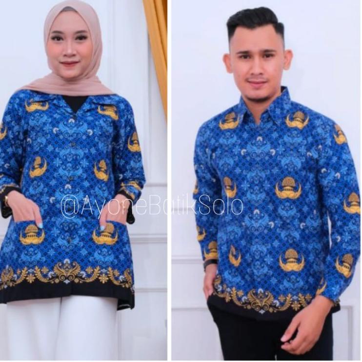 Update Batik korpri 2022 PRIA dan WANITA Bahan Katun Halus C40S / kemeja batik korpri cewek  2022 le