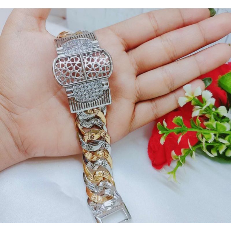 Gelang xuping rantai kombinasi perhiasan wanita 750