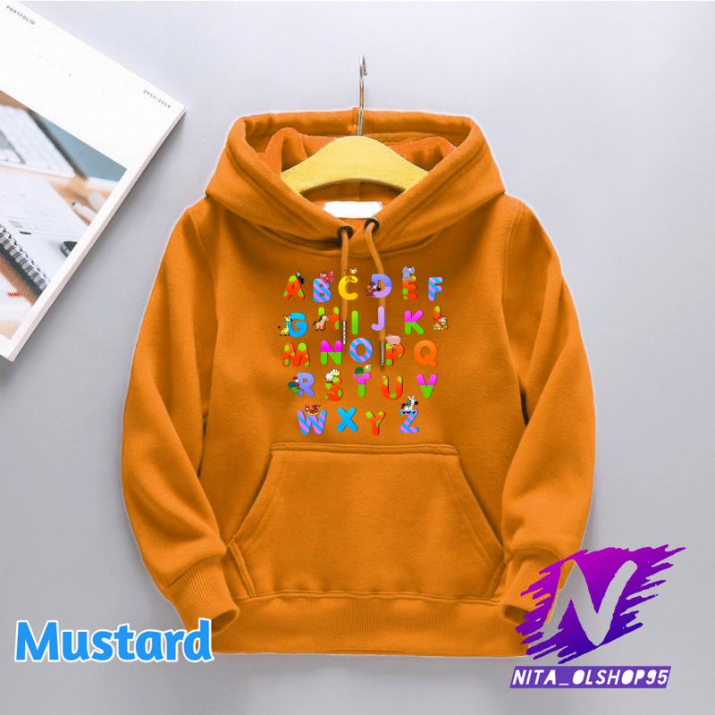 hoodie anak alphabet jaket huruf anak lucu