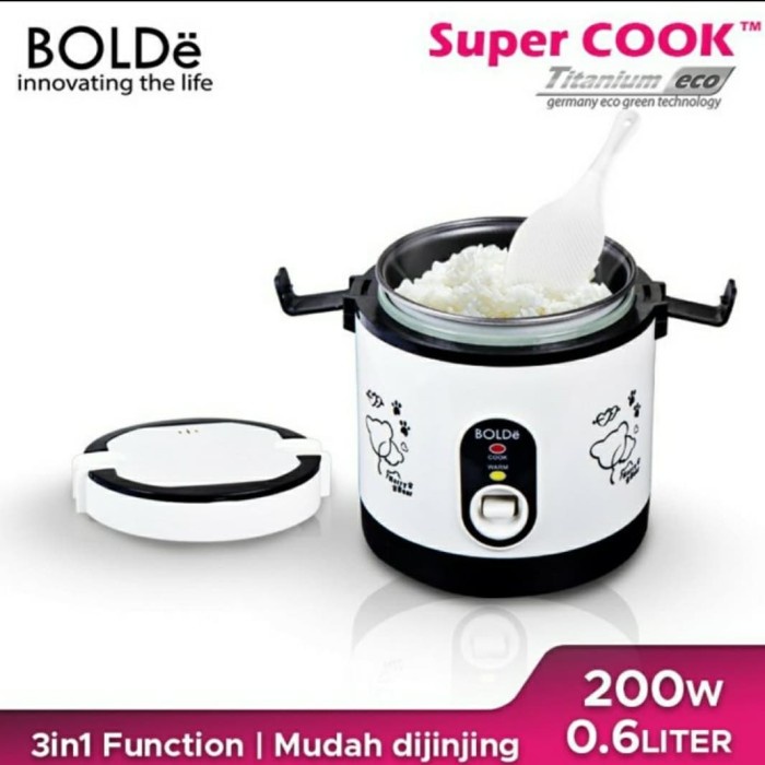 Jual BOLDe Rice Cooker Mini Super Cook Titanium Eco 0.6 Liter Shopee