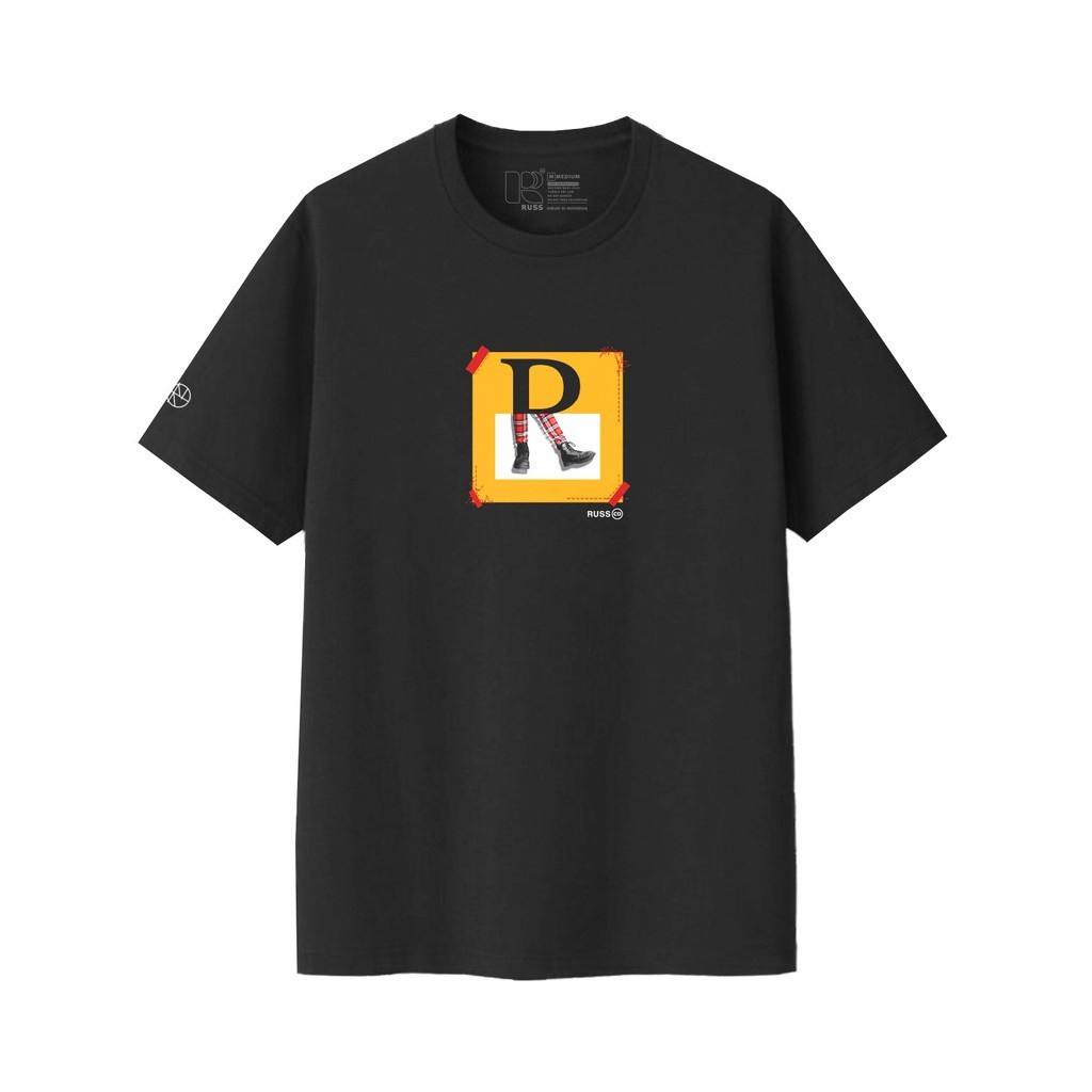 #Russ.Co T-Shirt Inisial Black Good Quality | Kaos Russ | T-Shirt Distro | Kaos Murah | T-Shirt Unis