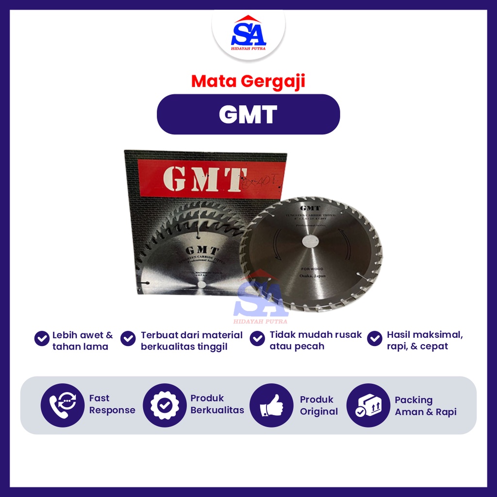 Mata Gergaji Mesin Potong Kayu GMT Circle Circular Saw Blade Ukuran 4 Inch 40T