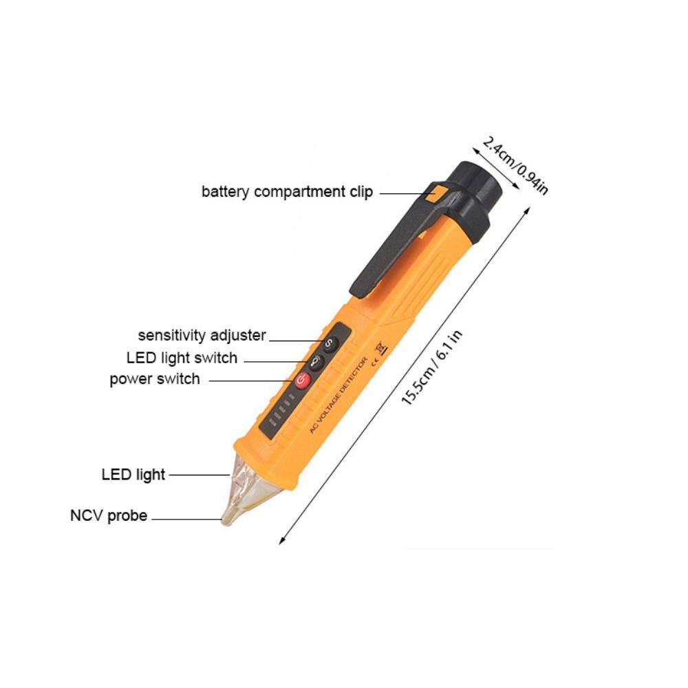 Top Detektor Tegangan AC/DC Alat Ukur Kawat Non Kontak Multi Fungsi 12V-1000V Tester Elektrik