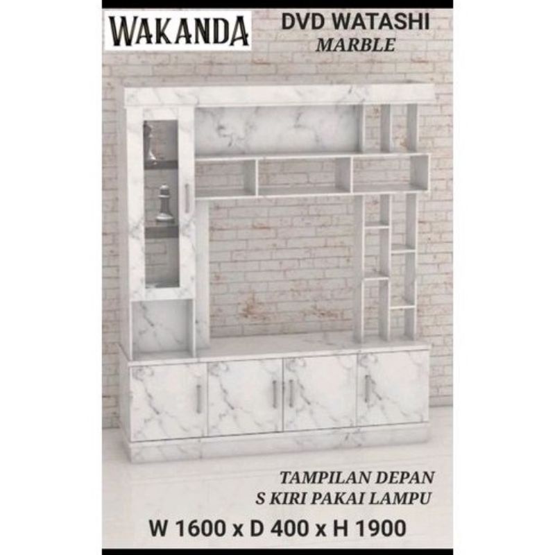 Lemari Hias TV Minimalis - Lemari TV Dwi Fungsi Sekat Ruangan - Medan