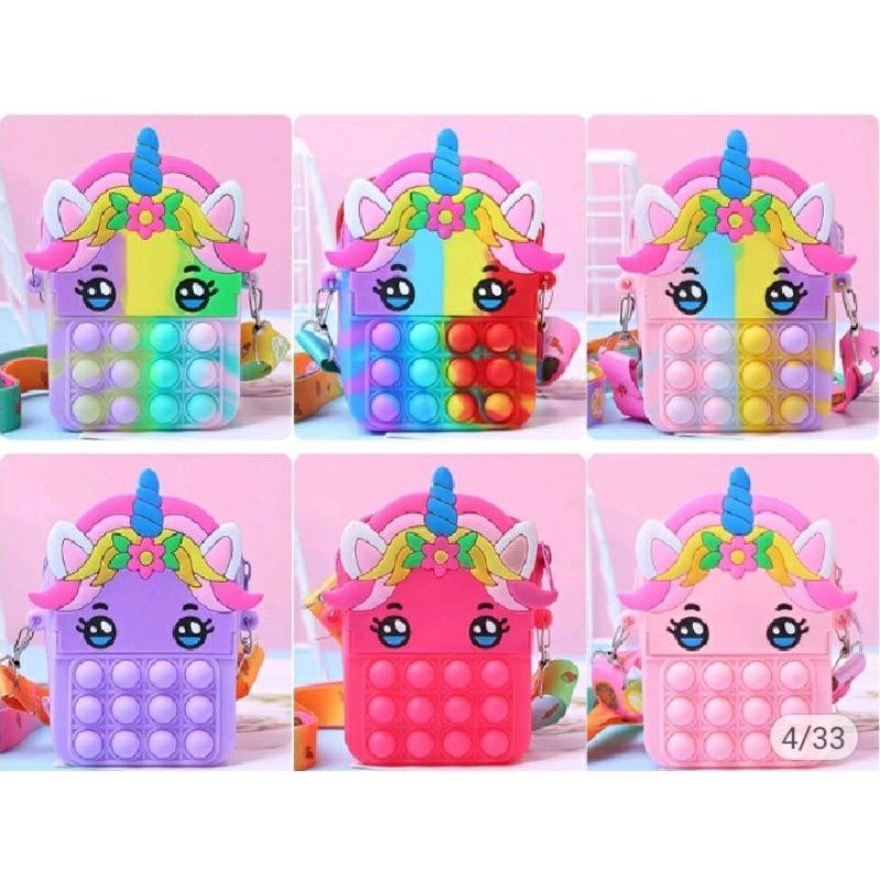 tas anak pop it unicorn lucu tas pop it anak perempuan