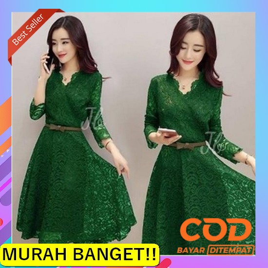 Dress Wanita Terbaru Gaun Mewah Simple Party Elegan Dres Korea Kekinia [Dress Shasha Ve] Dress Wanit