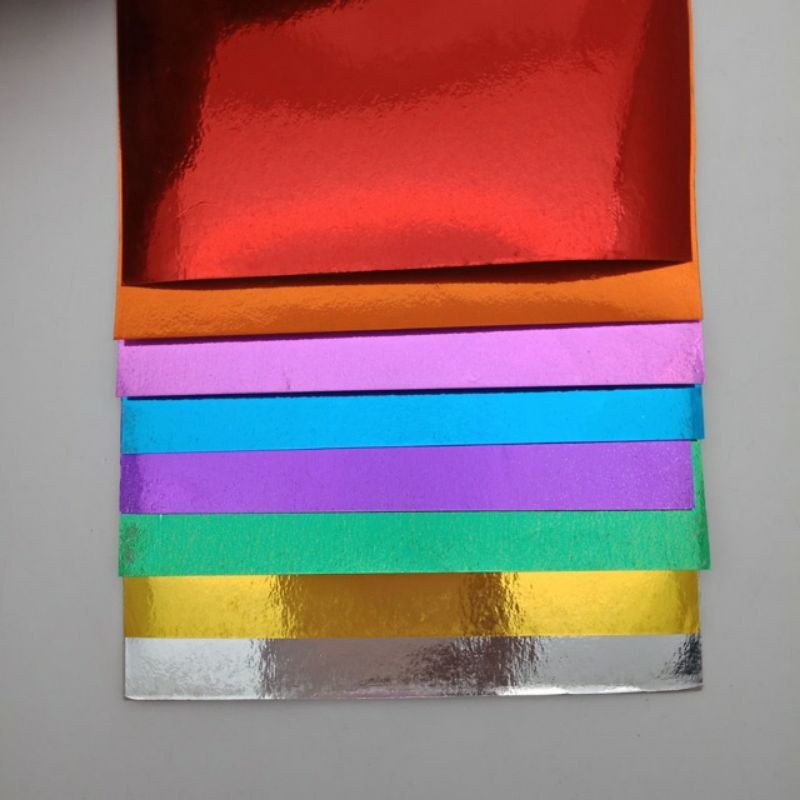 

[10 LEMBAR] KERTAS METALIK WARNA / KERTAS HIAS / KERTAS PRAKARYA / SAMPUL BUKU