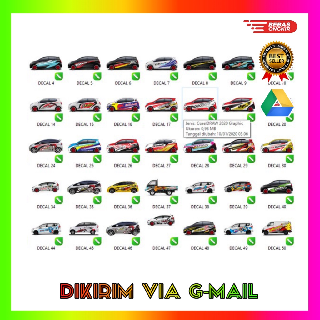 Stiker Striping Mobil Motor Polosan Add Ons Etc - CDR Template