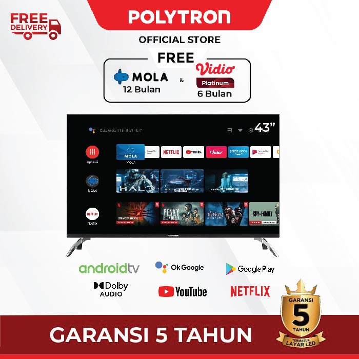POLYTRON 4K UHD Smart Google TV 43 Inch PLD 43UG5959