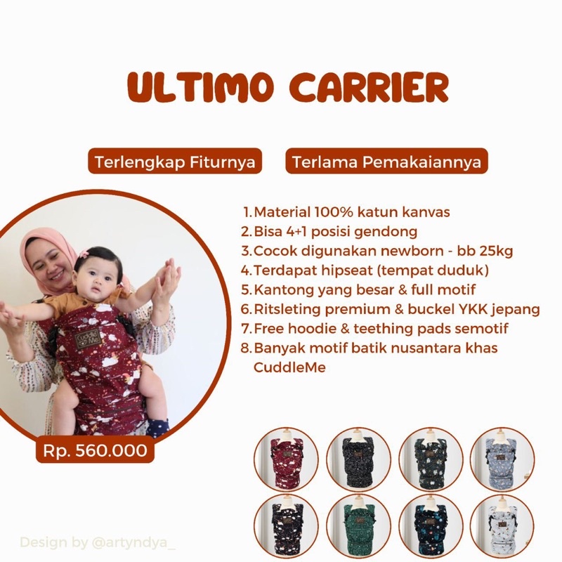 (Bonus Hagmi) Hipseat Cuddleme Ultimo Carrier Gendongan bayi anak cuddle me ultimo 0-4 tahun bisa hadap depan Gendongan mshape SSC adjustable