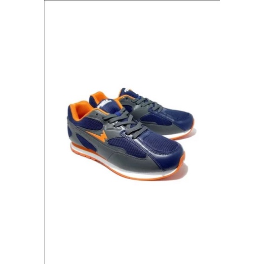Sepatu Eagle Panthera Navy Grey Orange Shoes Running Original Only