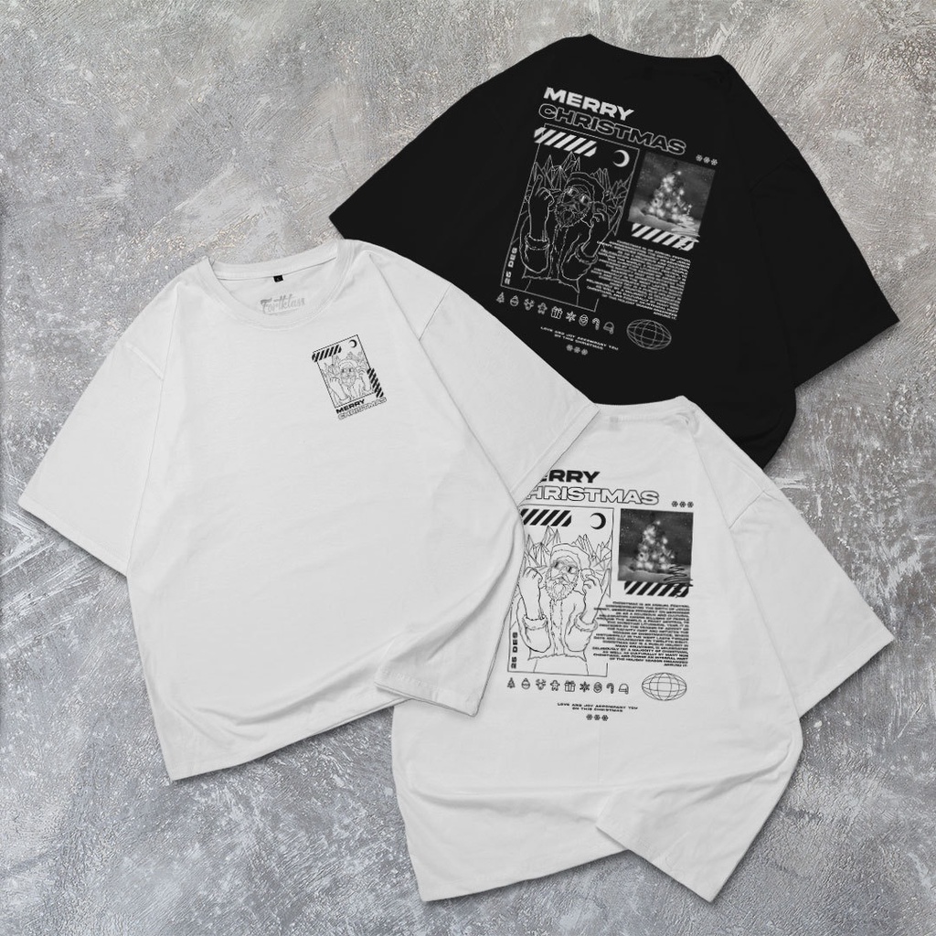Hipnop Kaos Oversize CHRISTMASTREET T-Shirt Cowok Premium Natal