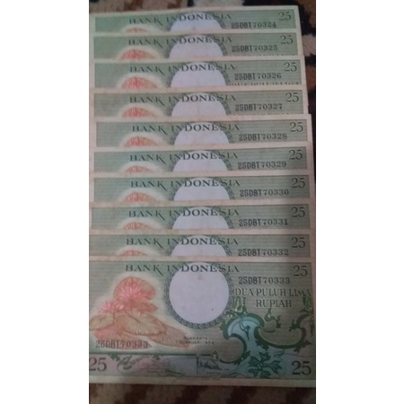 uang mahar/uang kuno .seri berurutan thn1959. paket 20 lbr  ori .