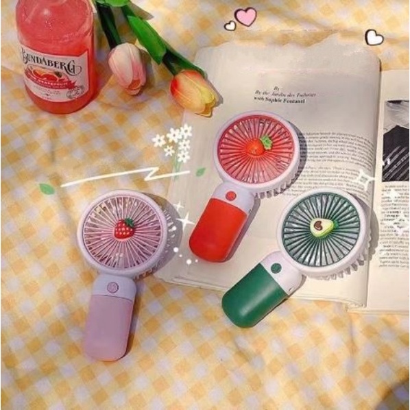 JY MF 99003 Kipas Angin Genggam Mini Portable Motif Buah / Kipas Angin Buah Cute Fan USB Charge