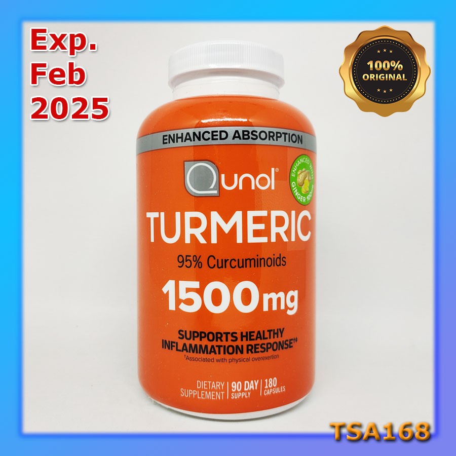 Qunol Turmeric 1500 mg 180 Caps 95% Curcuminoids Better Than 1000 mg