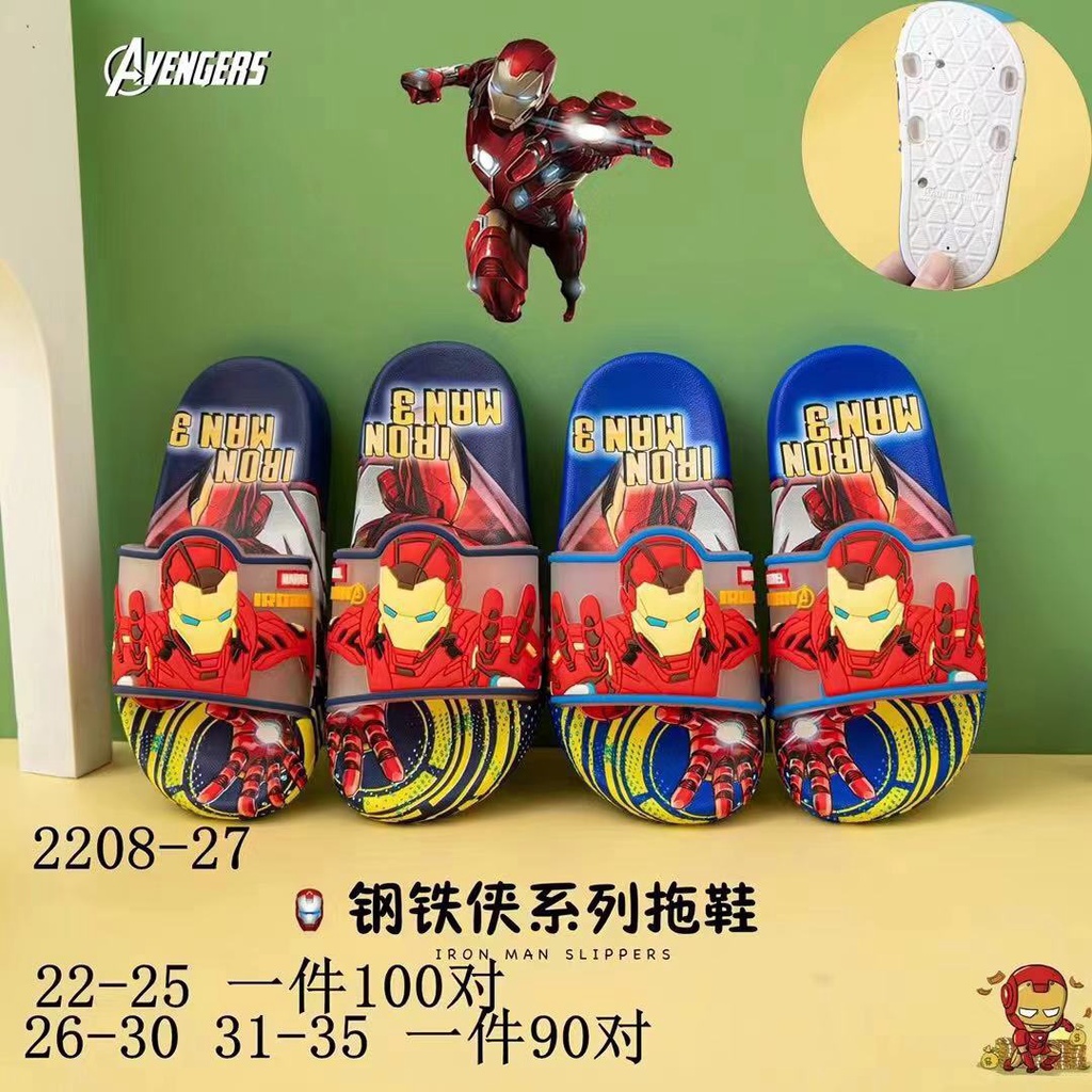 sendal slip on anak cowok impor sandal bahan karet superhero terbaru