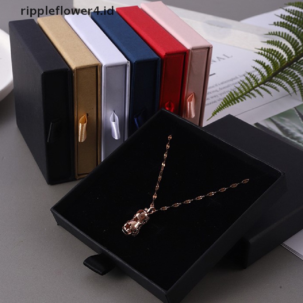 {rippleflower4.id} Kotak Perhiasan Laci Kertas Kraft Tipis Kartu Yunani Kalung Gelang Gift Box~