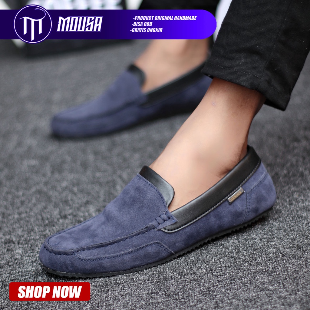 Sepatu Slip On Pria Kasual Kulit Suede Original Formal Mousa Cozy Heroes
