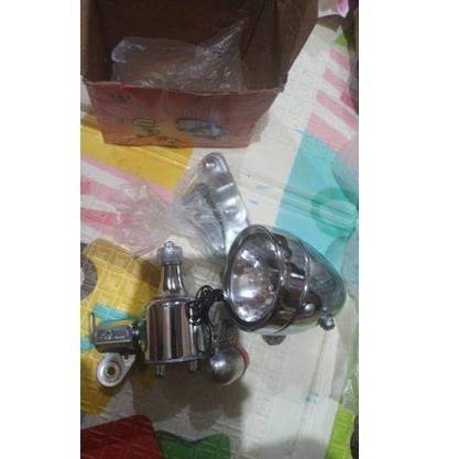 {ELL.21De22ᵁ} Lampu dinamo sepeda onthel ontel tua lampu set Elephant klasik jadul retro