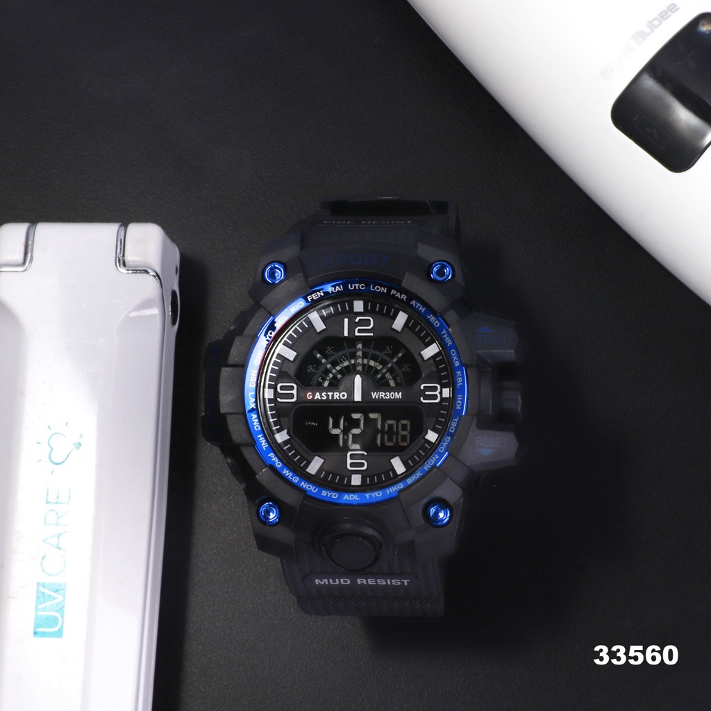 Jual Jam Tangan Pria Digital Gastro Gs1253 Metal Rubber Anti Air