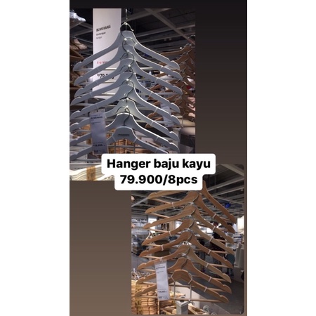 hanger atau gantungan baju bumerang ikea 8pcs / paket