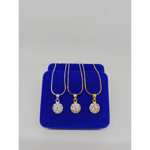 kalung rantai kasandra kotak+liontin bunga mp/perak asli silver 925 lapis emas/fashion wanita