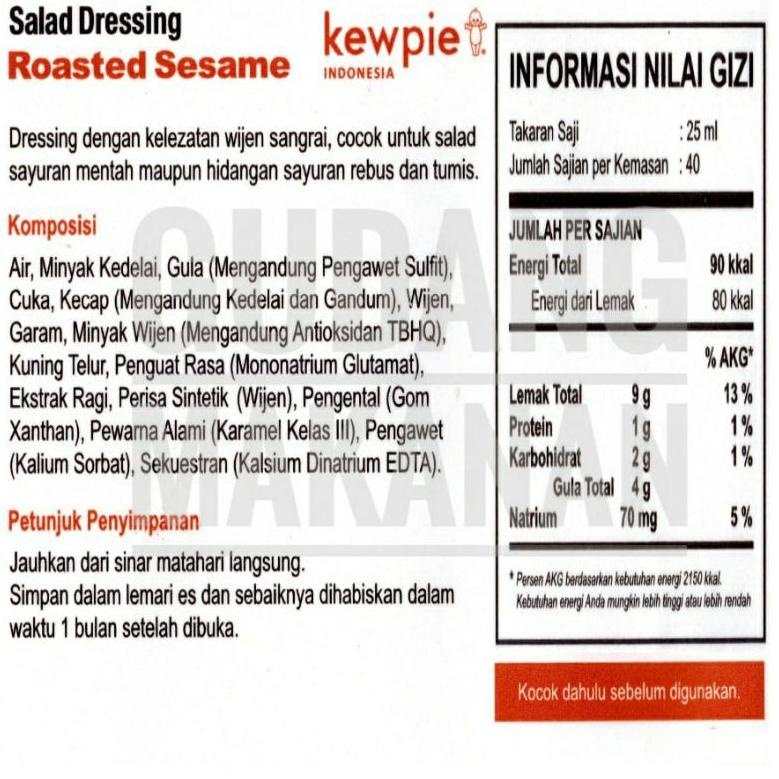 

Ofi54 Kewpie Salad Dressing Roasted Sesame 1 Liter .,..,.,,,,.,