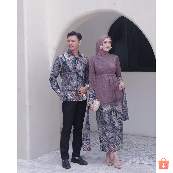 AMEERA COUPLE Kebaya Couple Wisuda Modern Baju Kebaya Brukat Lamaran Tunangan Baju Batik Kondangan Terbaru