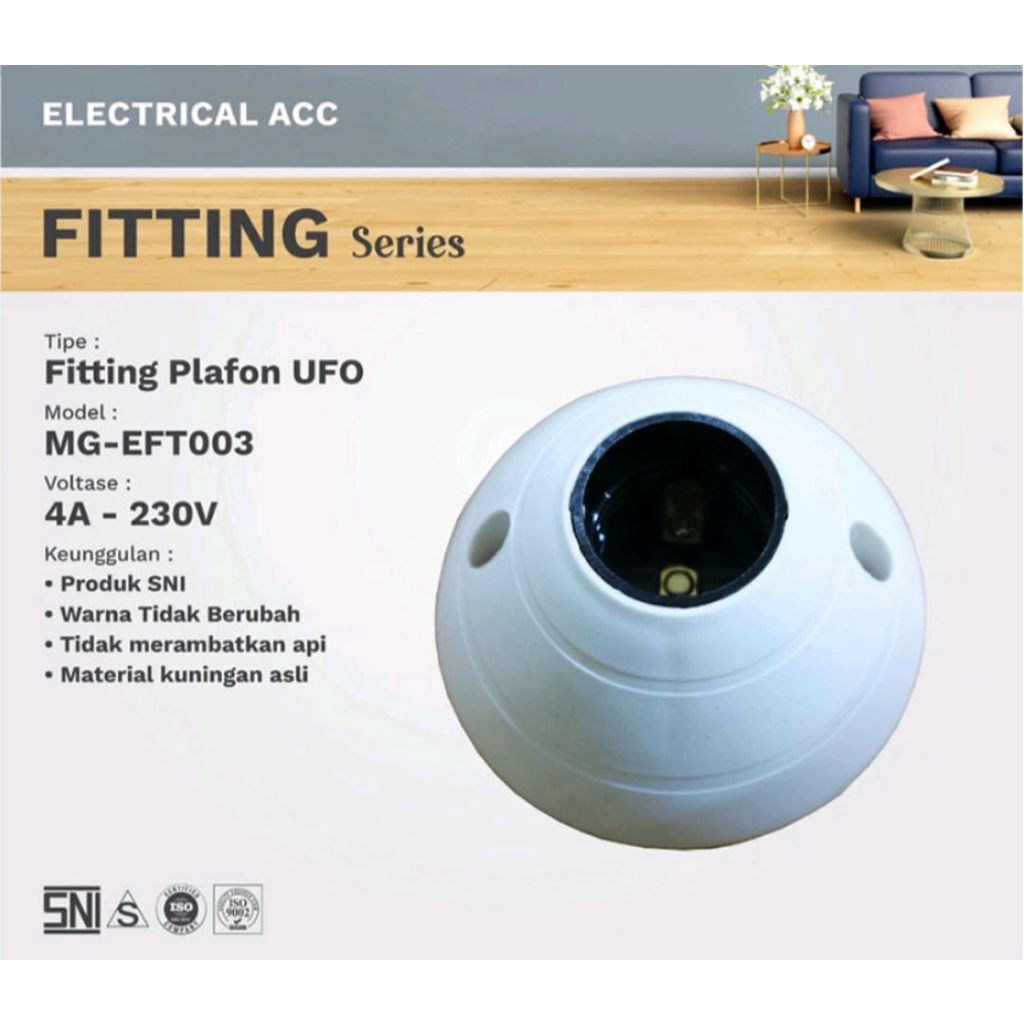 MORGEN New Fitting lampu Plafon MG-EFT003 Fitting Plafon UFO