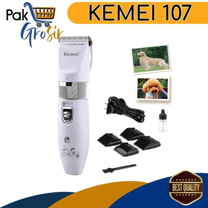 Alat Cukur Rambut Alat Cukur Bulu Hewan Anjing Kucing Elektrik KEMEI PET CLIPPER KM107(Y0X3) Alat Cu