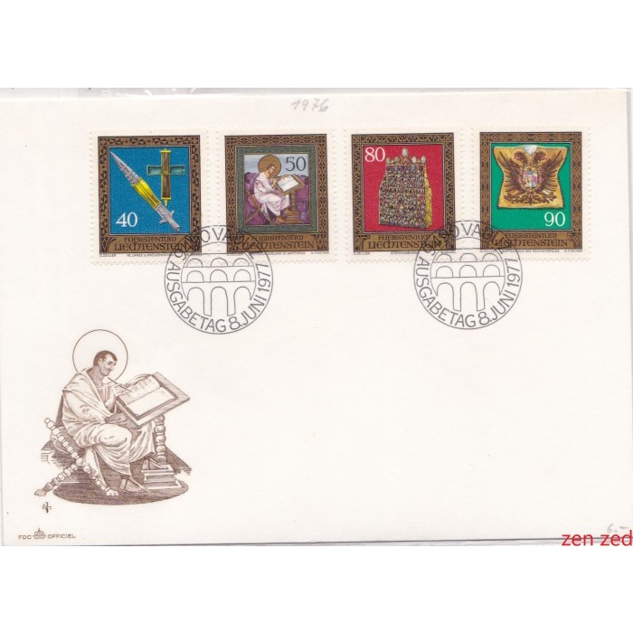 

A618 Prangko Liechtenstein FDC 1977 The Treasury of Hofburg 1 Pcs