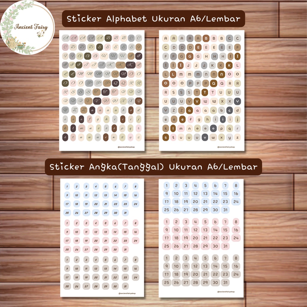 

[ancientfairy] Sticker alphabet/huruf/angka/tanggalan aesthetic for journaling, stiker huruf/angka aestetik untuk journal, scrapbook, stiker jurnal notebook agenda, hiasan dekorasi diary, catatan estetik dengan warna pastel. Harga per lembar ukuran A6.