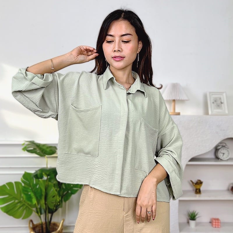 ZAVILA SHIRT // ATASAN WANITA BAHAN CRINKLE AIRFLOW