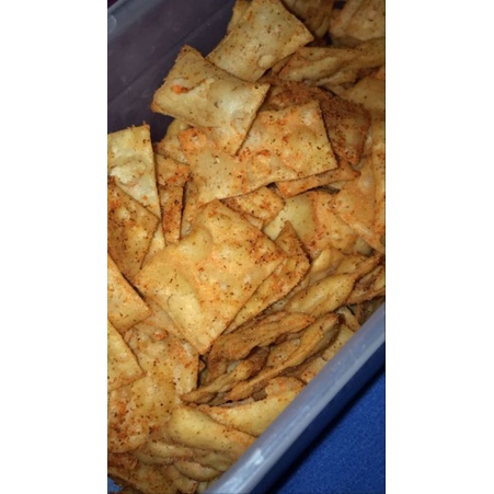 

Pangsit pedas, cemilan pangsit pedas renyah, keripik pedas, 500 gram