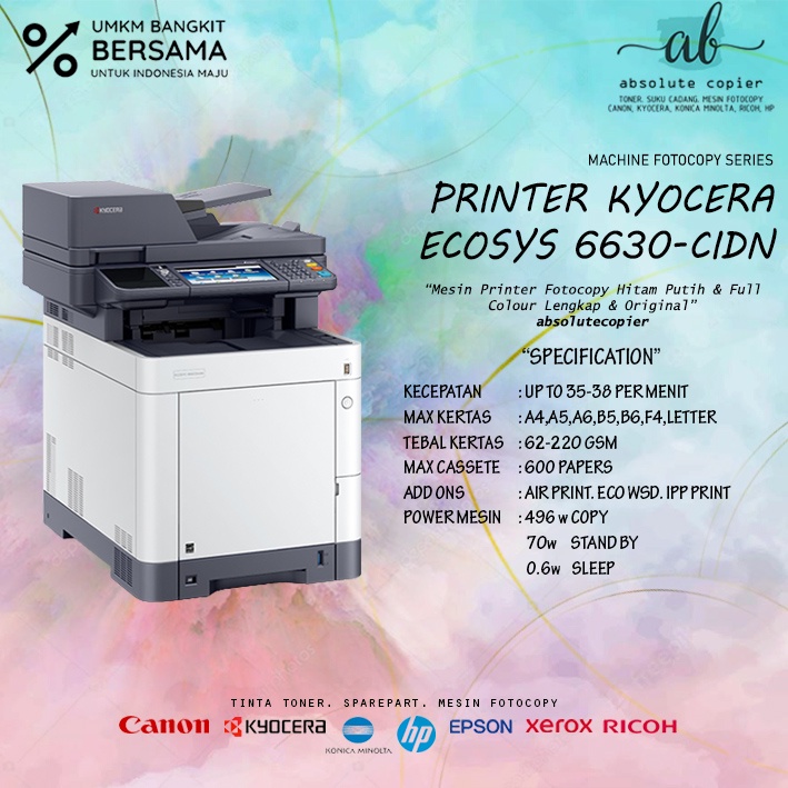 MESIN KYO WARNA M6630cidn M-6630-cidn SUKU CADANG COLOUR ORIGINAL LOW COST PRINTING MOTOR SEPEDA KEN