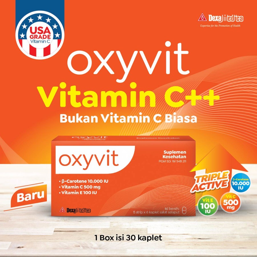 Paket Keluarga Sehat (2 Box Oxyvit Vitamin C+ 30 Kapsul + 1 Botol Stimuno Syrup Vitamin Anak 60 ml) - Free Stimuno Sirup Anak Orange Berry 60ml