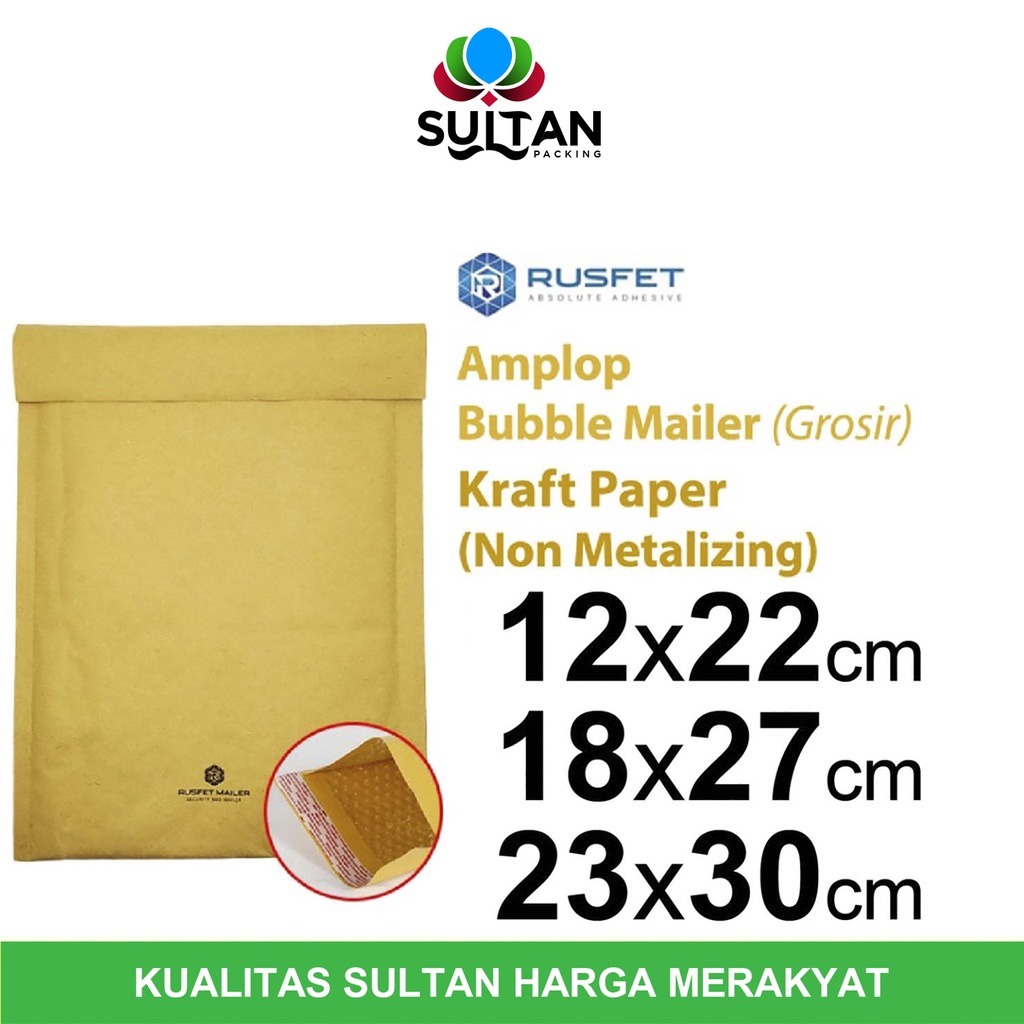 

AMPLOP BUBBLE MAILER KRAFT PAPER BUBBLE WRAP ENVELOPE RUSFET PREMIUM TERMURAH